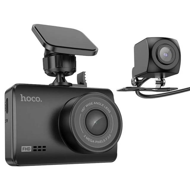 Telecamera per auto HOCO con schermo 2,45  + telecamera posteriore 1080P/30fps DV3 nera