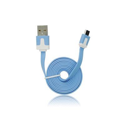 USB FLAT CABLE micro USB universale azzurro