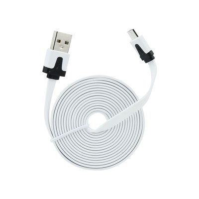 USB FLAT CABLE micro USB universale bianco 2m