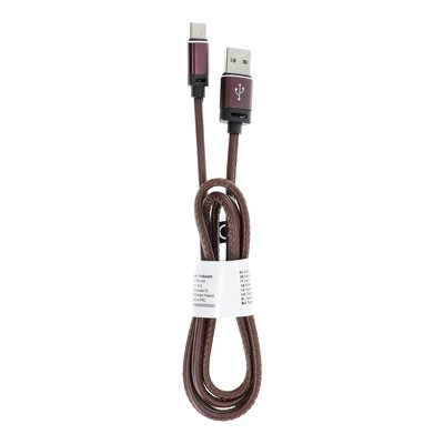 Cavo USB - Tipo C 3.0 Leather C183 1 metro, marrone scuro