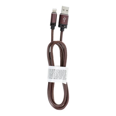 Cavo USB per iPhone Lightning 8-pin Leather C182 1 m marrone