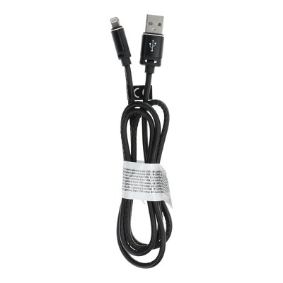 Cavo USB per iPhone Lightning 8-pin Leather C182 1 m nero