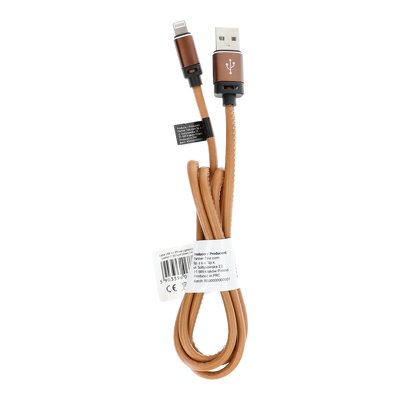 Cavo USB per iPhone Lightning 8-pin Leather C182 1 m marrone chiaro