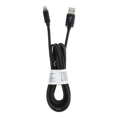 Cavo USB per iPhone Lightning 8-pin Leather C182 2 m nero