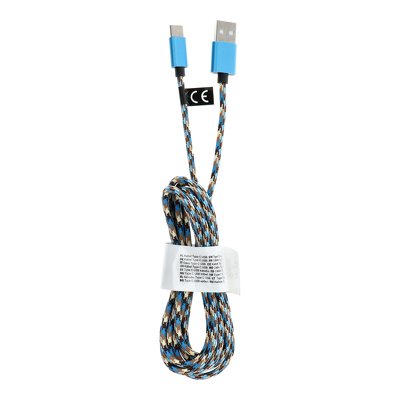 Cavo USB - Tipo C 2.0 Nylon C248 2 metri, azzurro