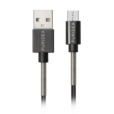 PURIDEA kabel USB do iPhone Lightning 8-pin L18 2.4A stop aluminium czarny