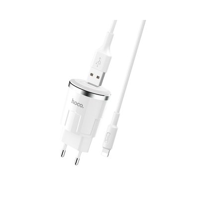 HOCO caricabatteria da rete USB + cavo Lightning 2,4A C37A bianco