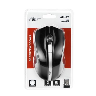 Mouse ART wireless-optica USB AM-97 nero
