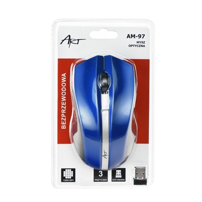 Mouse ART wireless-optica USB AM-97 blu