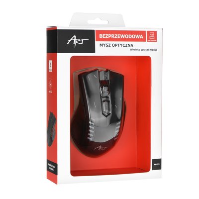 Mouse ART wireless optica USB AM-95 grande 6 tasti, nera
