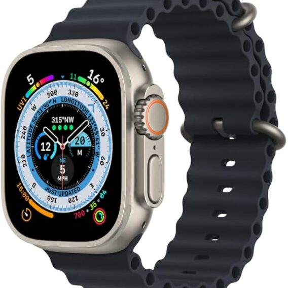 APPLE WATCH ULTRA 2 49MM 4G  SILVER/BLACK  TITANIUM COMPLETO DI CINTURINO USATO GRADO A+ 6 MESI GARANZIA