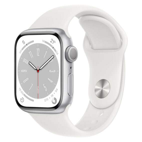 APPLE WATCH SERIE 8  45 MM WIFI  SILVER/WHITE  COMPLETO DI CINTURINO USATO GRADO A+ 6 MESI GARANZIA (Copia)